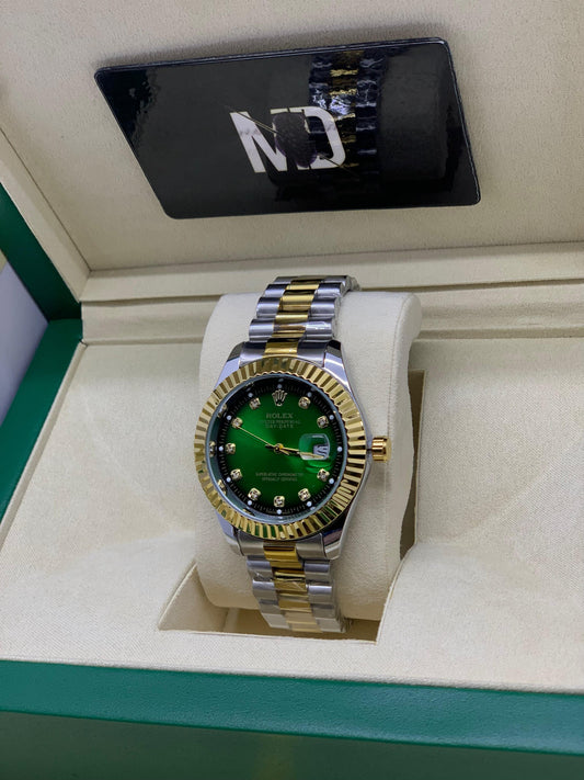 Rollie signature Green two tone ( With date)