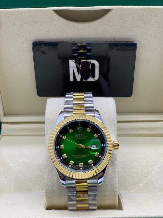 Rollie signature Green two tone ( With date)
